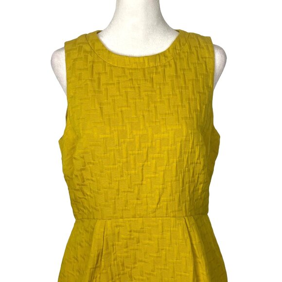 ELIZA J Women Sleeveless Knee Length Dress Zip Back Lined Sz 12 Yellow 66-16 - Picture 3 of 13